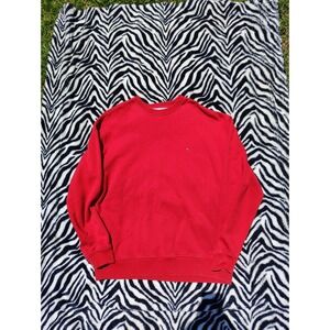 Vintage Tommy Hilfiger Sweatshirt‎ Mens L Red Crewneck Logo Long Sleeve Retro